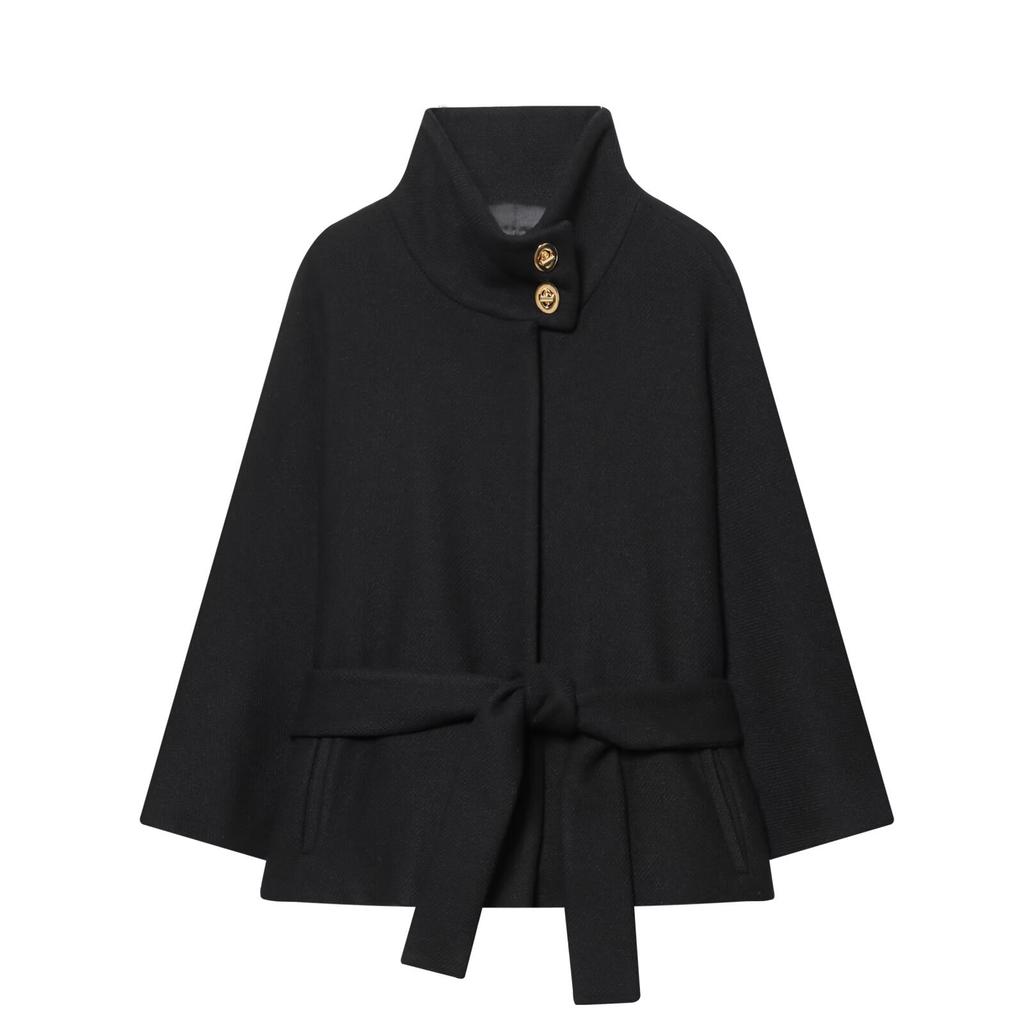 New layered decorative wool short coat jacket 9854107