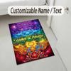 Decorative Artwork Theme Crystal Velvet Rug Personalized Custom Name Text Soft Floor Mat Home Decor