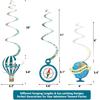 30CT Travel Themed Hanging Swirl Decorations Adventure Awaits Bon Voyage Farewell Retirement Themed Party Around The World Wedding Shower Party