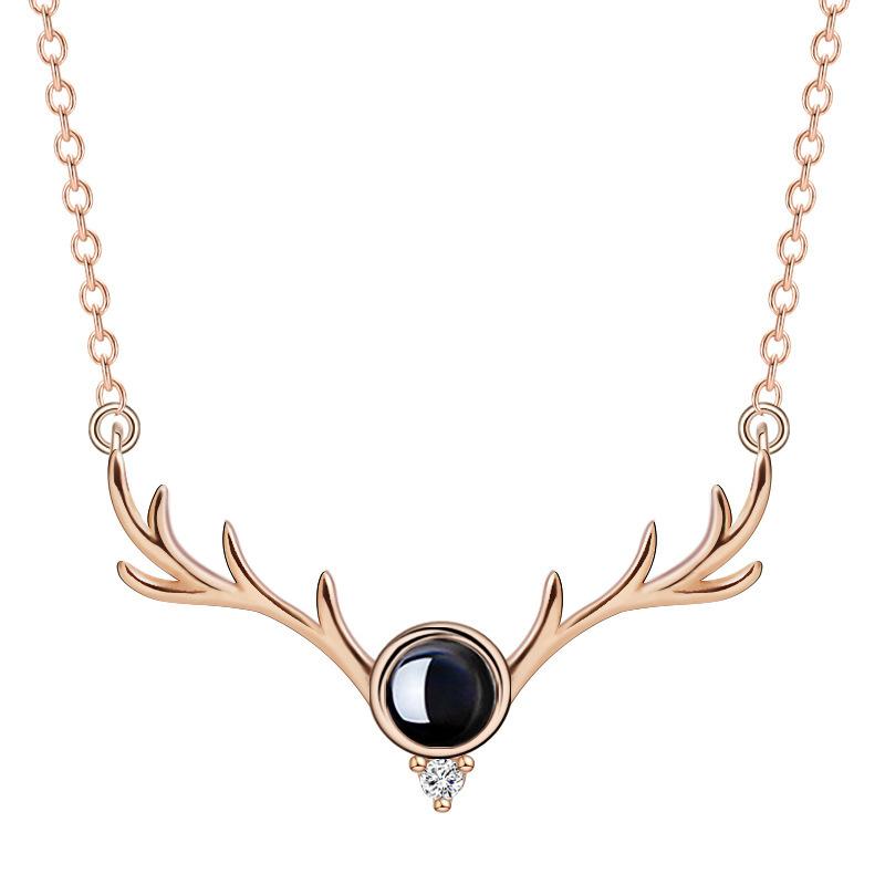 

Simple Antler Necklace for Couples In The Same Style