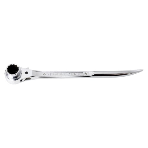 TOP Industrial (TOP) Ratchet Wrench, Fully Polished, Curved Chisel, 17x21mm, Scaffolding, Residential, Construction Tools, RM-17x21N-S-SV, Tsubame-San