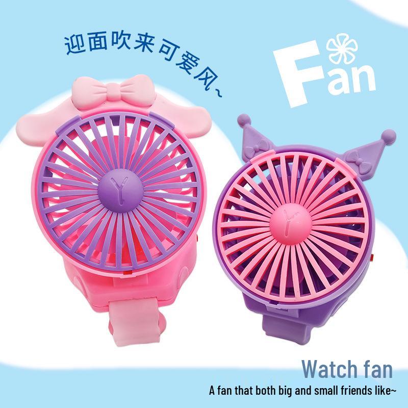 Summer Cartoon Wrist Fan - Cute Cat Ear Design, Silent Handheld for Women and Kids