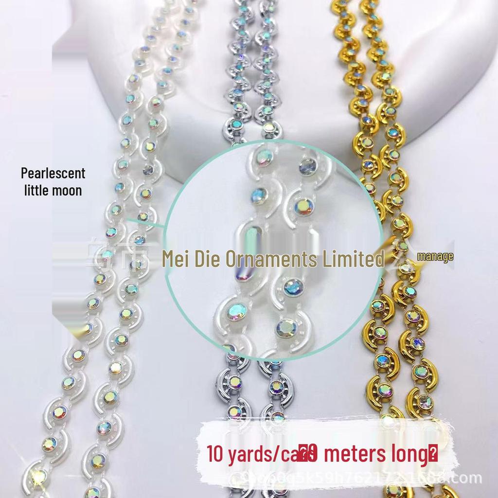 Gold and Silver Rhinestone Trim: Hand-stitched Ethnic Jingpo Miao Lace for DIY Clothing Accessories