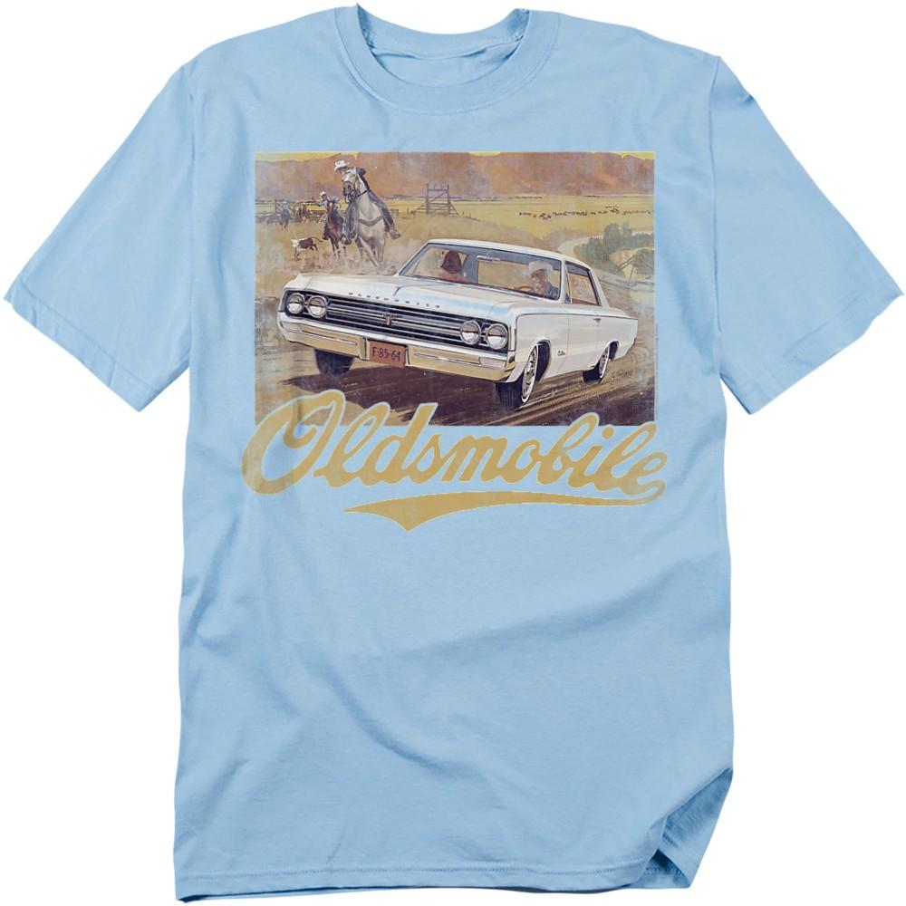 Oldsmobile Western T-Shirt S-3XL Light Blue S