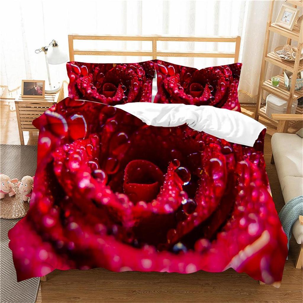 3D Digital Printed Bedding Set, Luxurious Home Duvet and Pillowcase, 2/3 Pieces of Microfiber Fabric for Home Decoration