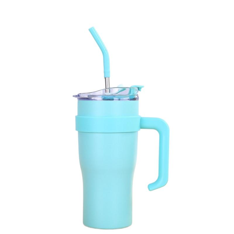New Gradual Change Color Big Mac Stainless Steel Thermos Cup High Value Large Capacity Accompanying Ice Cup with Handle  Cup