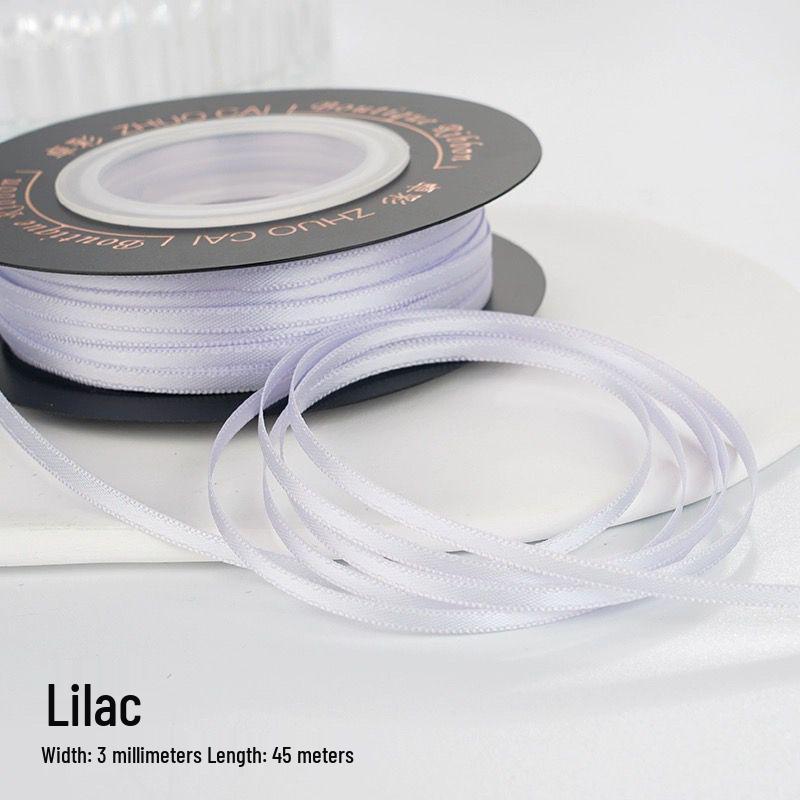 

Узкая атласная лента 3 мм для бантов своими руками, рукоделия и упаковки