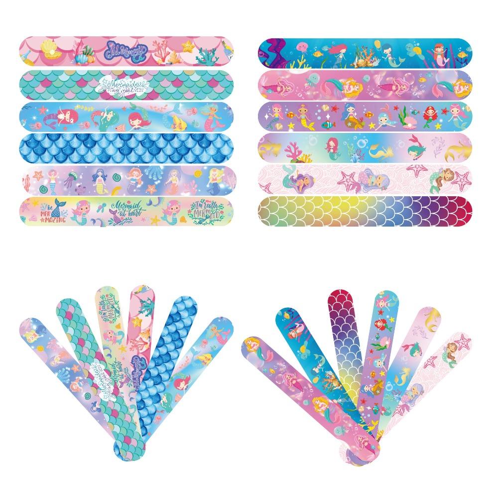 10 ks Duhový PVC Mořská panna Dětský zacvakávací náramek Dárky Party Dekorace Šťastné Děti Dívky Oceánský Svět Narozeninová Party Výslužky