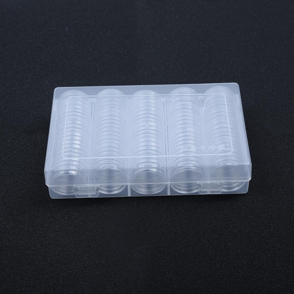 Organize and Protect Your Coin Collection 100 Pack Clear Plastic Coin Storage Boxes with Big Storage Box Included