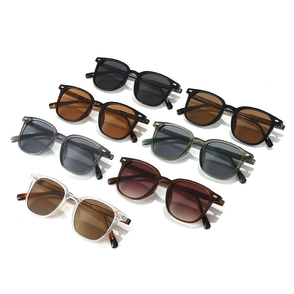  New TR90 Ins Popular Fashion Rectangle Sunglasses Women Retro Green Shades UV400 Men Trending Square Sun Glasses