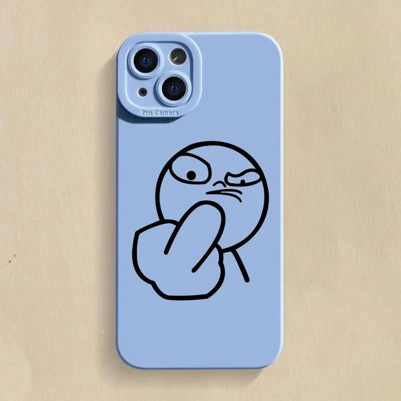 Phone Case For iPhone 14 Pro Max 15 11 12 13 Pro Mini XS XR X 7 8 Plus SE 2022 Funny Cartoon Man Soft Silicone Bottom Cover