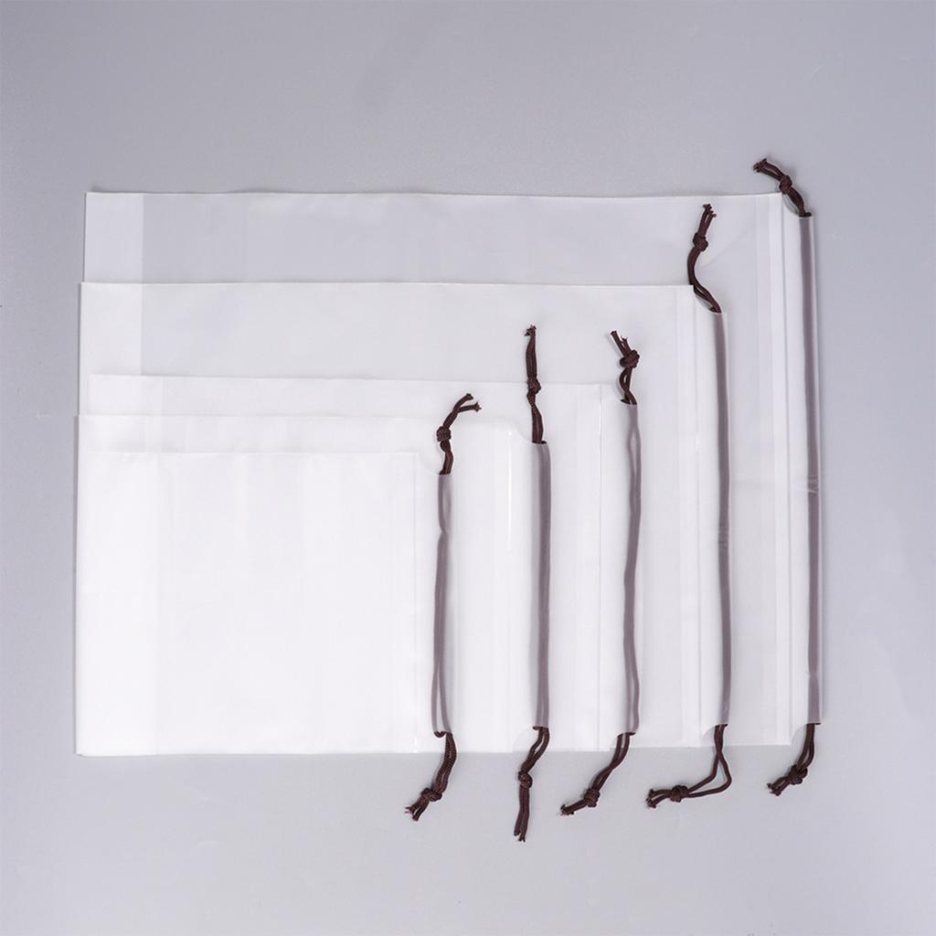 1Pc Transparent Pocket Drawstring Storage Bag for Travel Shoe Towel Organizer Bag Matte Dustproof Waterproof Grocery Storage Bag