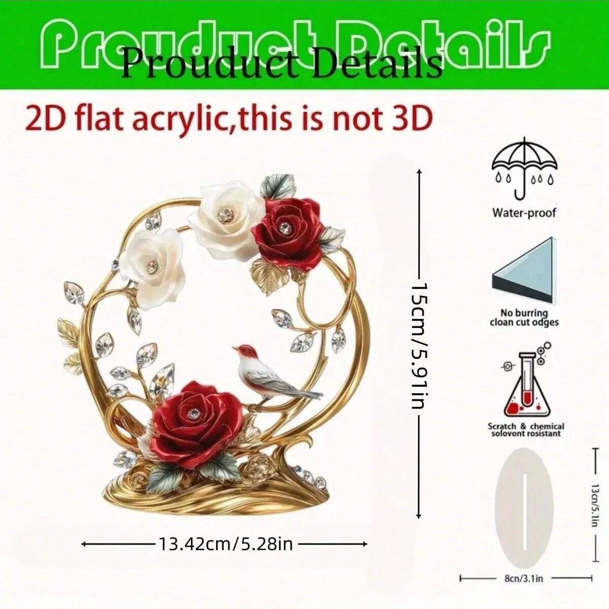 

Легкая Роскошь, Тема Розы, 2D Акрил, Вход в Гостиную, Декоративные Украшения, Подходит для Праздников, Идеальный Подарок для Вечеринки Pack of 1 разноцветный