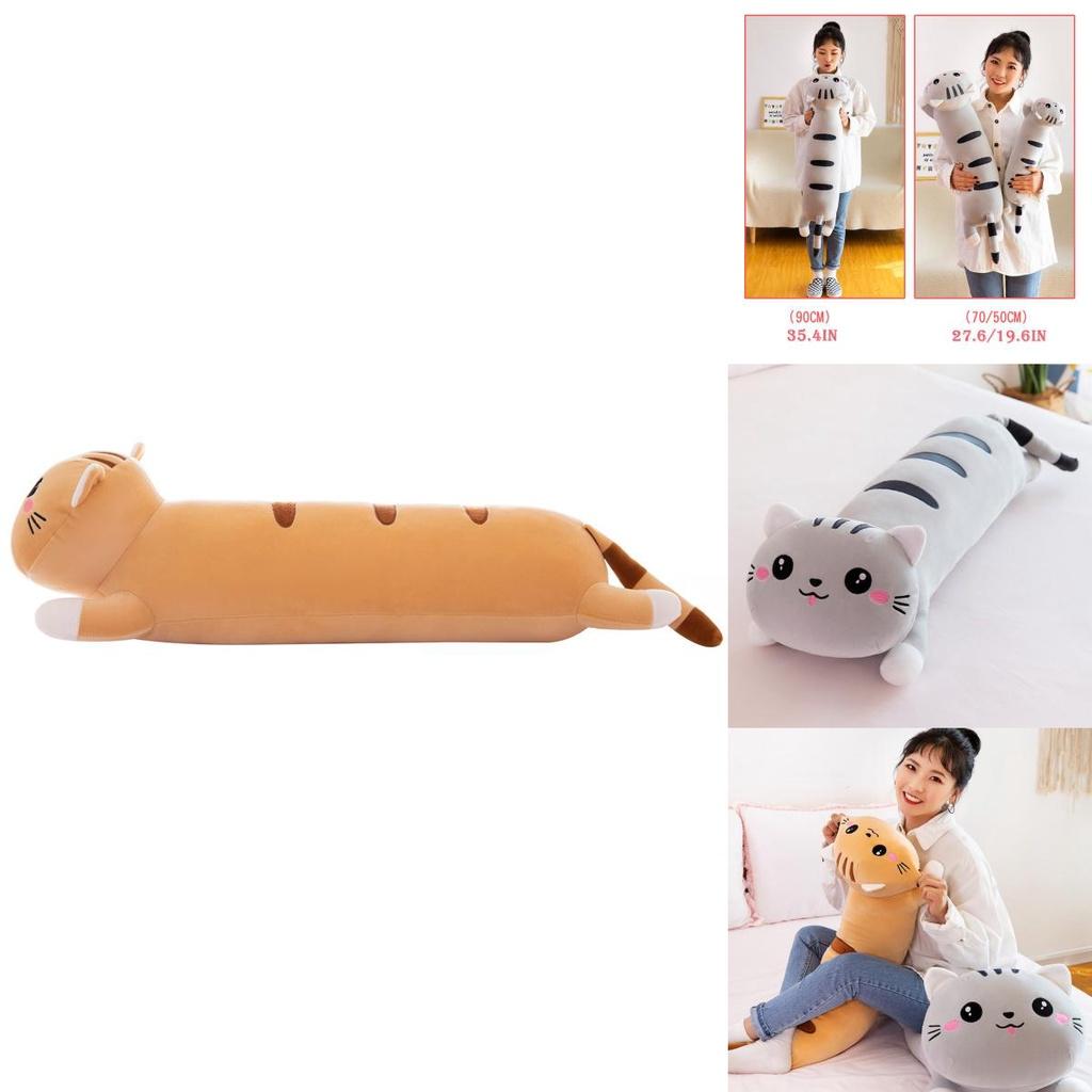 Long Cat Plush Toy Pillow Kids Birthday Gift Home Decor