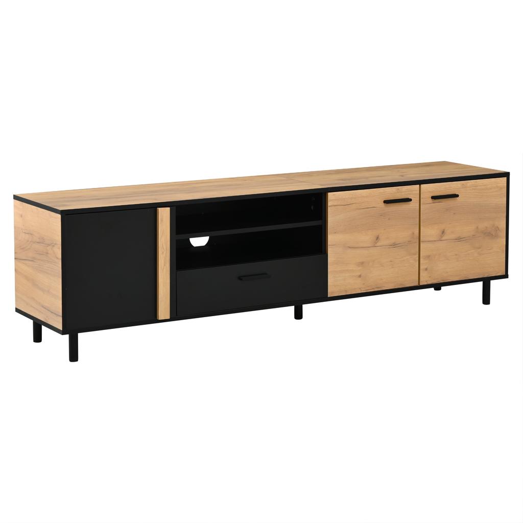 180*32.5*50cm TV Cabinet, TV Console with 3 Cabinets and 1 Drawer, TV Stand with 5 Support Legs, Suitable for 80-Inch Living Room Cabinets