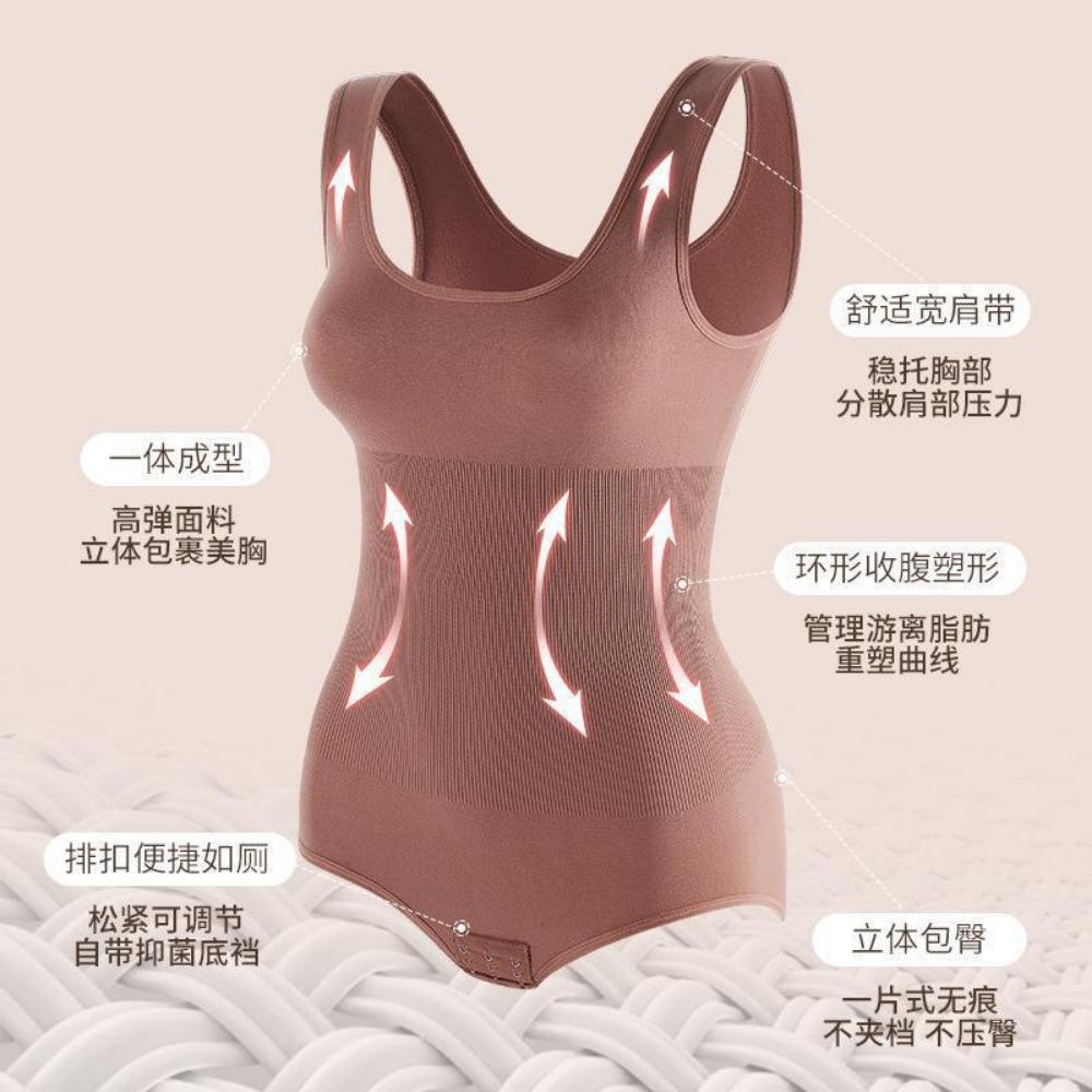 Shapewear Women's Thin Open Crotch Breasted Lift Hip Sexy Body High Elastic Shapewear Belly Pull-in Jumpsuit