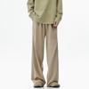 Unisex Dark Grey Paratrooper Pants - Spring/Autumn Loose Fit, Pleated, Wide-Leg Trend