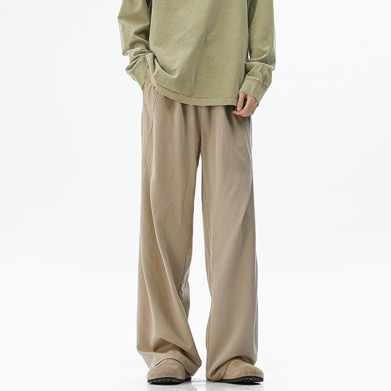 Unisex Dark Grey Paratrooper Pants - Spring/Autumn Loose Fit, Pleated, Wide-Leg Trend