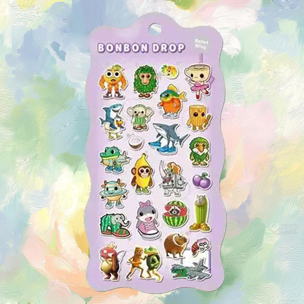 

Tung Tung Tung Sahur 3D Relief Stickers Brainrot Bubble Decals Funny Decorative Phone Case Laptop Cute Sticker Toys