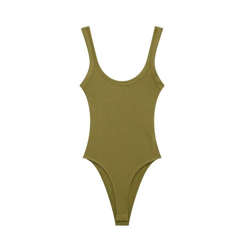 

Модный стиль 2024 Новая осенняя женская одежда Стильный легко сочетаемый комбинезон-слинг в рубчик 4424801 Green L