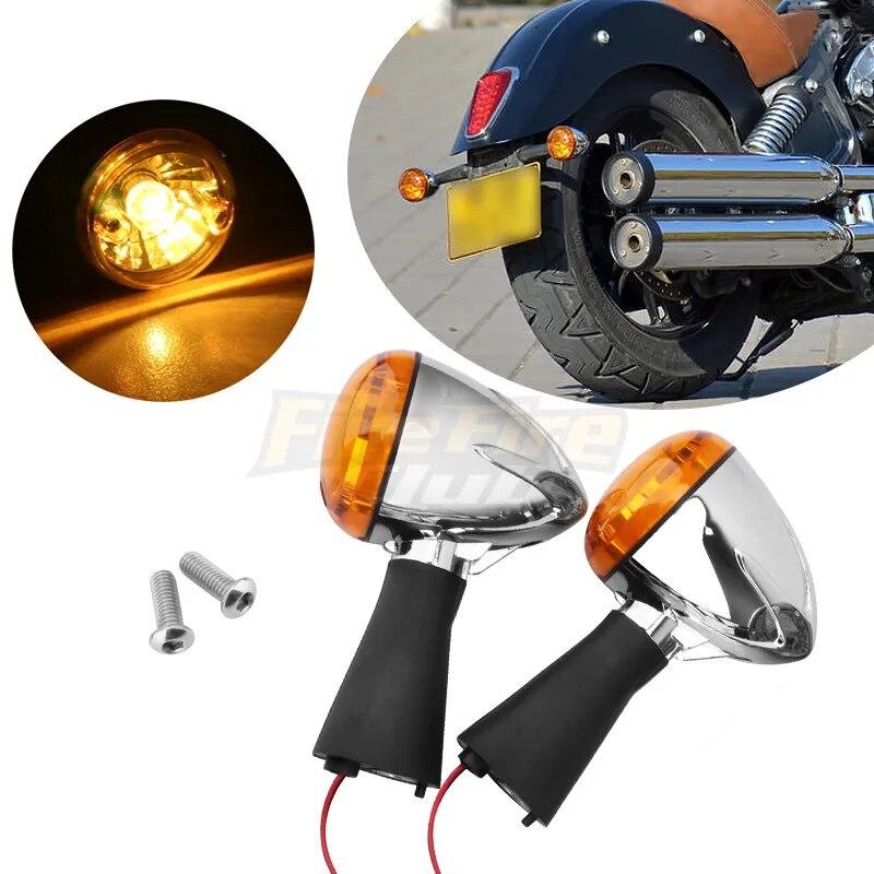 Front&Rear Motorcycle Halogen Turn Signal Lights Amber Indicators Relocation For Indian Scout Sixty BOBBER 2014- 18 17 16 15