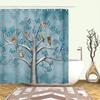 Rideau de douche Hibou Lunaire Forêt Enchantée Oiseau Fleur Papillon Fantaisie Fée Arbre Lanternes Ciel Nocturne Décoration Salle de Bain Ensembles