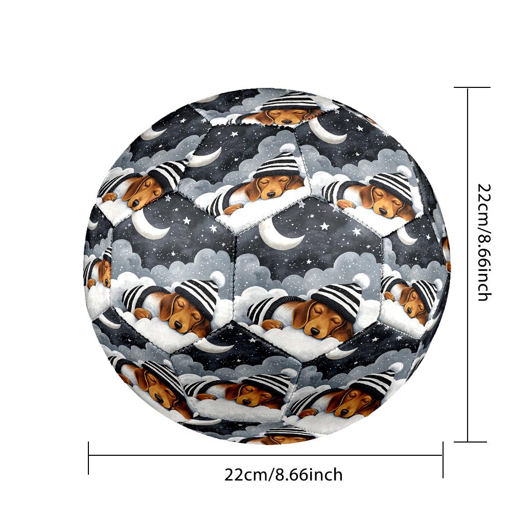 Good Night Dogs Indoor Soccer Ball Size 5 Colorful All Ages Machine Stitched PVC Competition Ready Durable High-Bounce