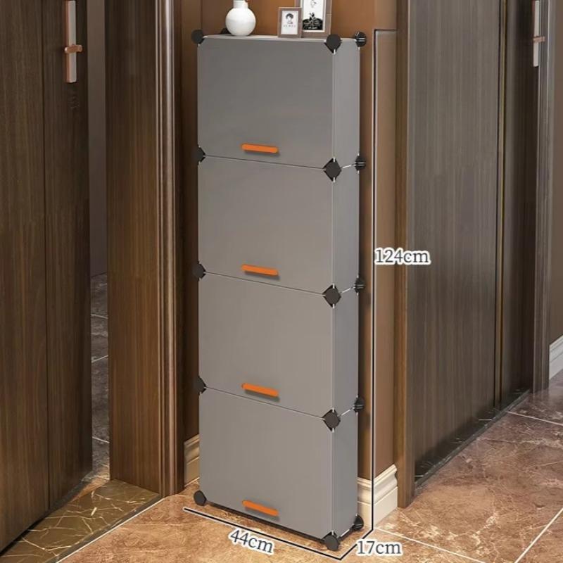 Luxuriöses Ultradünnes Schuhregal, Eingangsbereich und Tür-Aufbewahrungsständer für Zuhause, Platzsparendes Flur-Seitenschrank, Klein Schmal Einfach