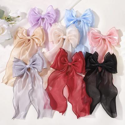 LOVEKIKI 1Pcs Elegant Big Bowknot Girls Ponytail Hair Clip Boutique Yarn Ribbon Hairgripes Womens Fashion Hair Accessories