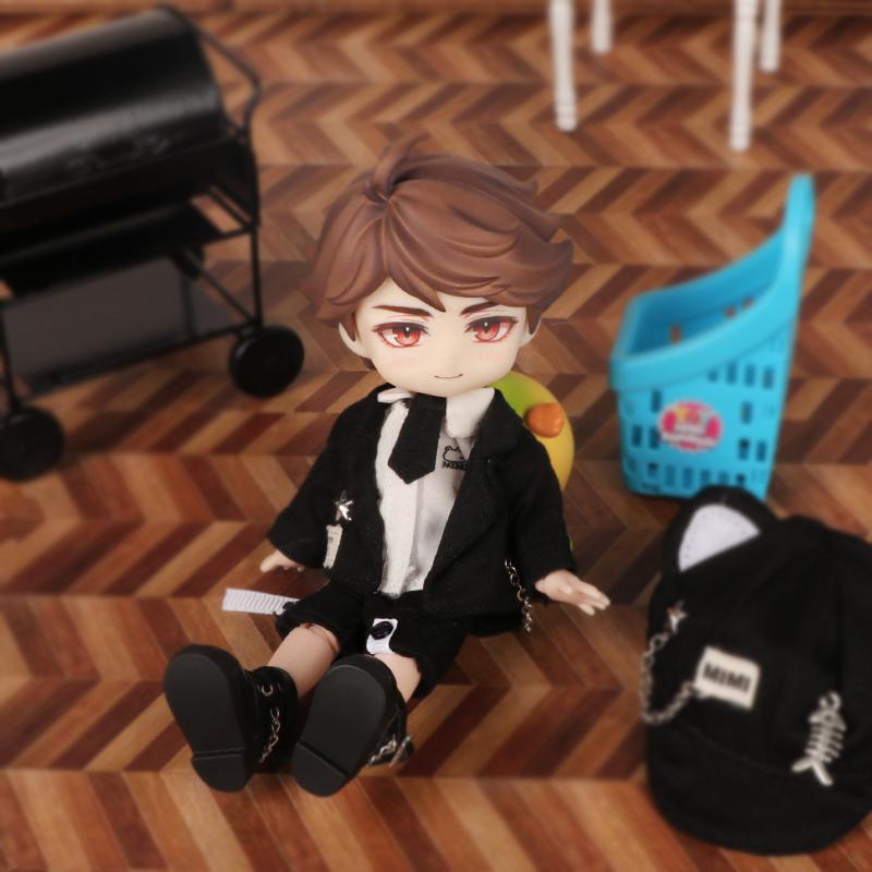 OB11 Clother Cute Uniform Cat Doll Gentleman Suit Clothes Shirt Tie Decoration Fishbone Razor Hat 12 Points Bjd GSC Body