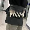 Portable Makeup Brush Waist Bag, PU Leather Foldable Cosmetic Brush Holder for Makeup Artists, Studio & Outdoor Shooting
