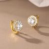 Round flash diamond zircon ear buckle light luxury fashion design simple round diamond stud earrings