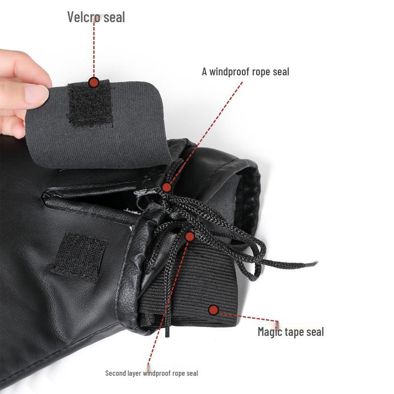 Winter Warm Waterproof Electric Vehicle Handlebar Cover Gloves - Cold-Proof, Windproof, Thickened Handguards for Motorcycles and Tricycles