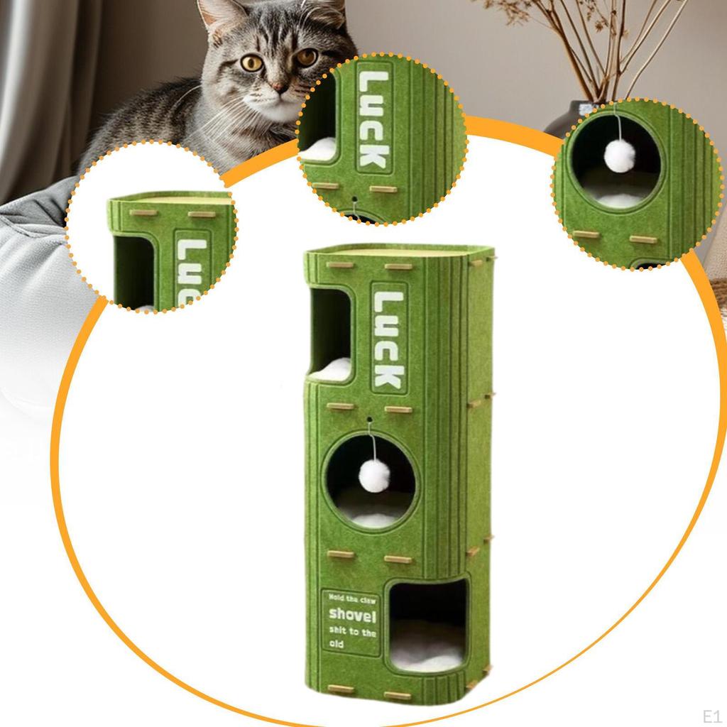 Cat House Tree Play Rest Pet Supplies Sleeping Place Portable Scratch Post Pets Bed