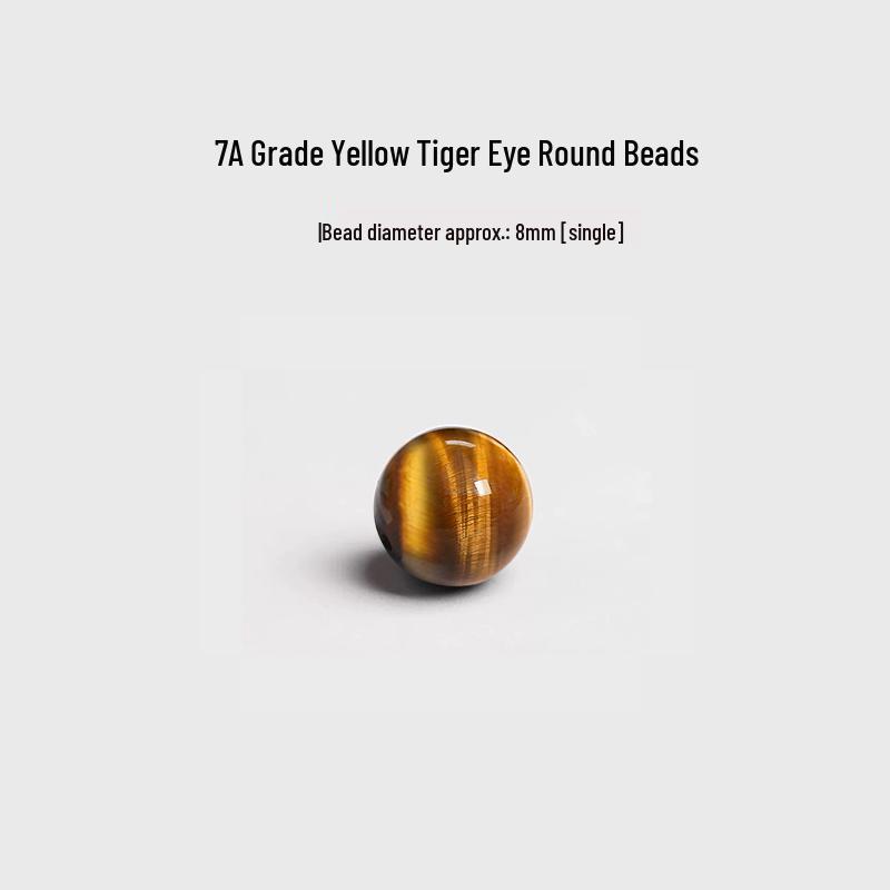 

Браслет з круглих намистин жовтого тигрового ока 8 мм: Пітерсит Котяче око з ефектом шатоянсі, Аксесуар для рукоділля з намистин