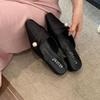 Fashion Shoes Low Hoof Heels PU Fabric Rubber Rome Low Shoes Rome Fabric PU Rubber Hoof