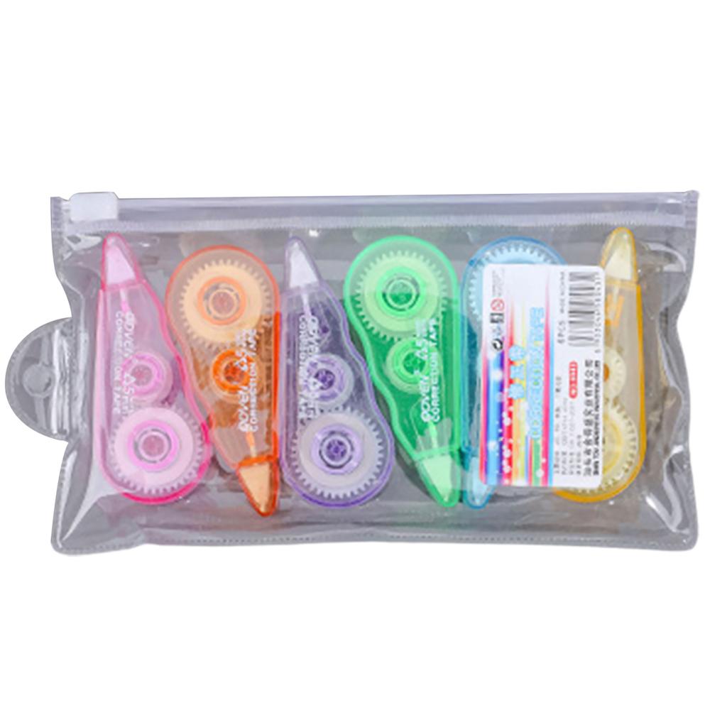 6Pcs/Set Portable Tape Eraser Reusable Durable Flower Print Correction