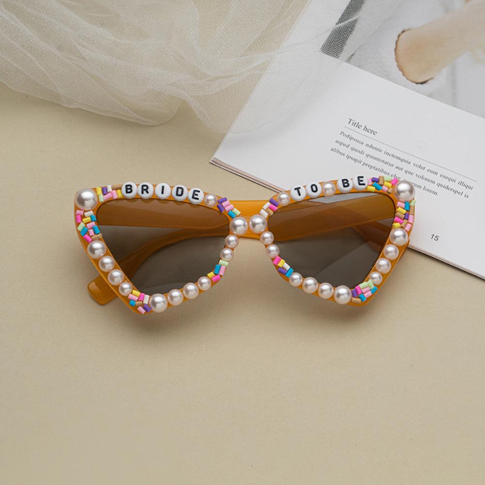 Bride To Be Pearl Sunglasses Pearl Cat Eye Sun Glasses Wedding Shower Engagement Eyeglasses Gift Bachelorette Party Eyewear Deco