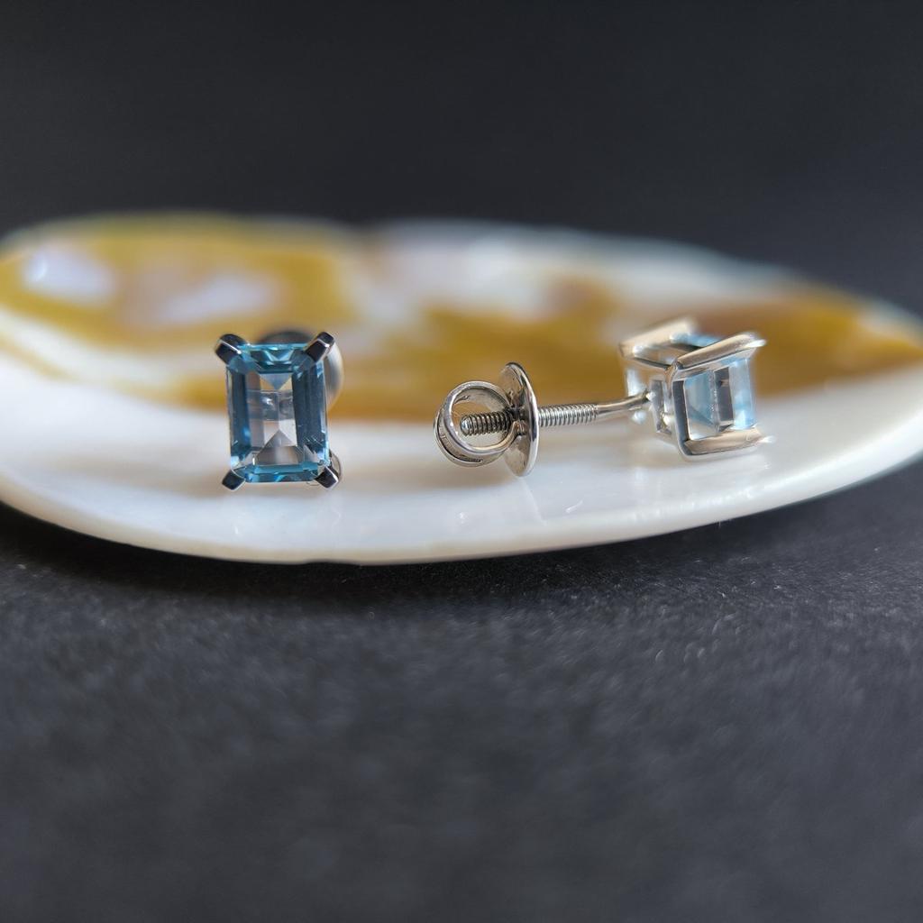 Серебряные серьги с натуральным топазом 2.438ct (2206897)