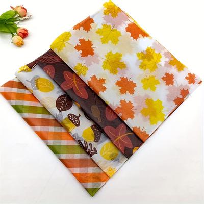 40 arkuszy papieru bibułkowego na prezenty na Halloween - Wzory z liśćmi klonu, szyszkami, liśćmi drzew 19,68x13,78 cala Papier rzemieślniczy do majsterkowania, pakowania prezentów imprezowych