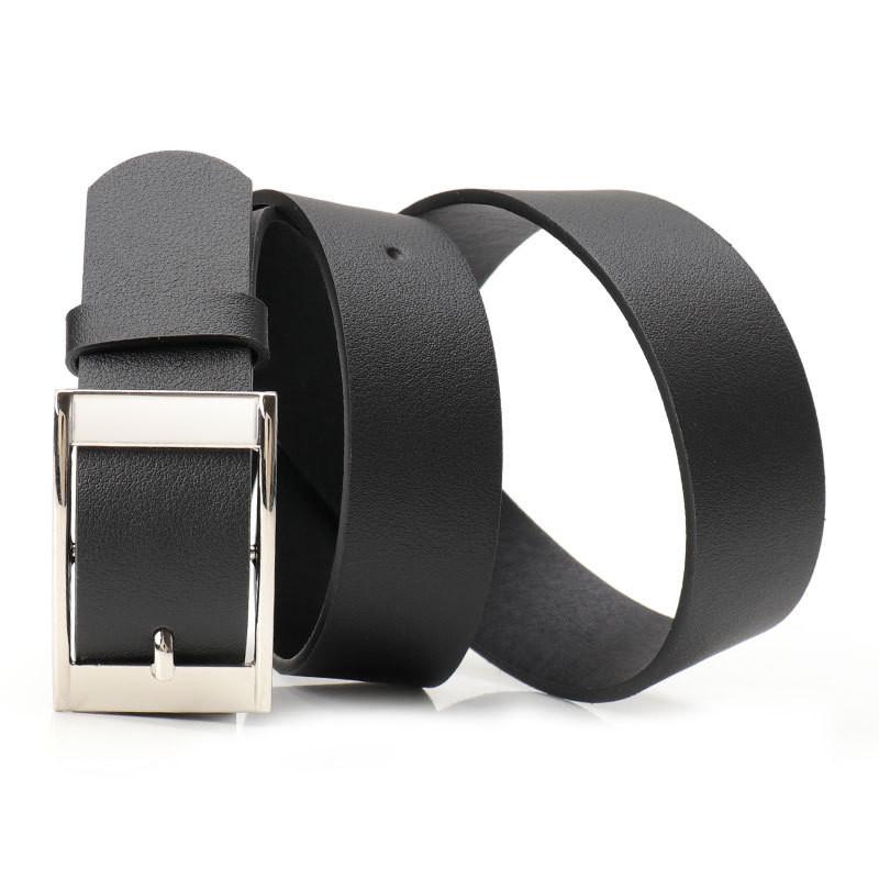 Elegant Faux Leather Belt With Alloy Pin Buckle For Business And Casual Attire
