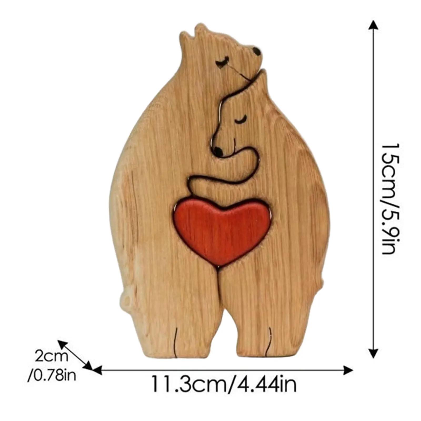 

Bear Family Wooden Art Puzzle Sculpture, DIY Assembly Desk Ornament, Cute Home Desktop Decor, Mothers Day Gift, Family Keepsake