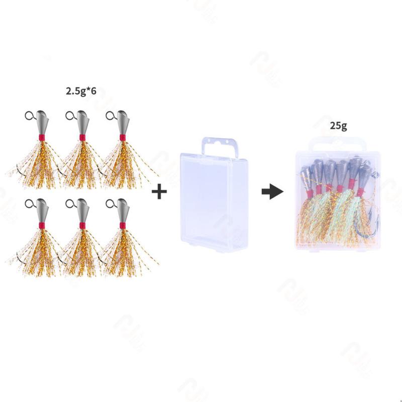 

6 шт./компл. рыболовная наживка 3,5/5,5/9 г приманка с колючками, одинарный крючок, золотой, серебряный крючок с перьями