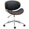 Vintage Design Office Chair Adjustable Height 360 Degrees Swivel Poplar Wood Synthetic Upholstery 53 X 53 X 77-87 Cm
