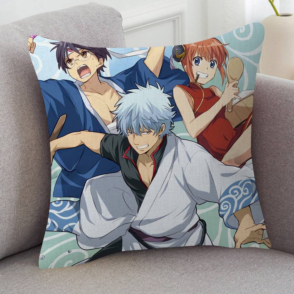 Anime Gin Tama Cartoon Series Square Pillowcase Soft Waist Sofa Cushion Cover Bedroom Room Pillowcase