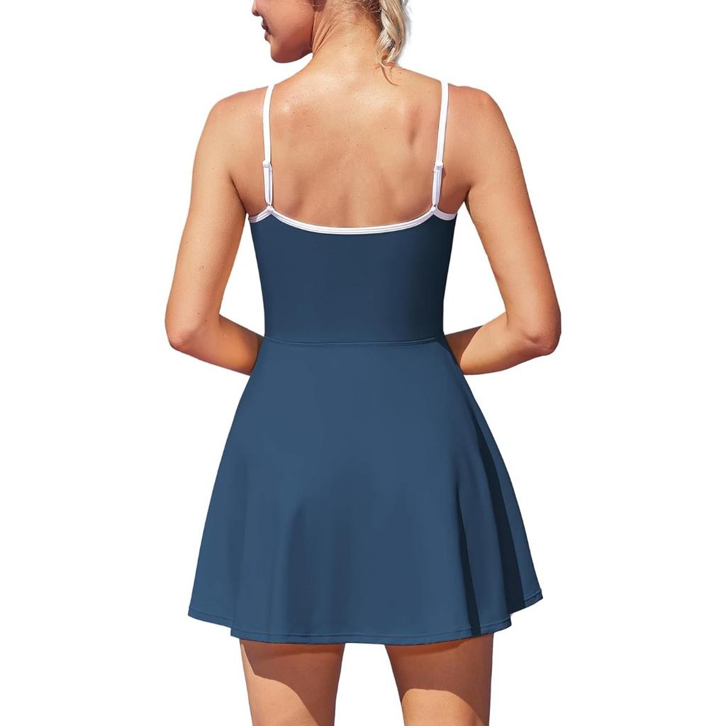 CHARMLEAKS Tenniskjole for kvinner med shorts Golfkjole Trening Justerbar treningskjole Activewear
