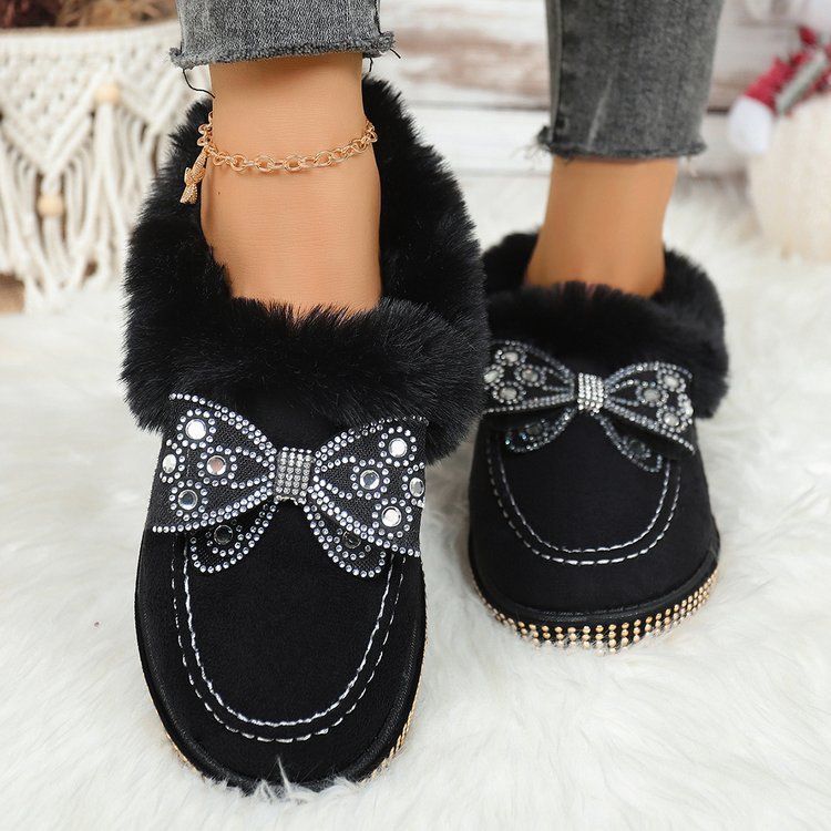 Mao Mao shoes Doudou shoes women's 2025 autumn and winter new warm and velvet Korean version versatile flat-bottomed snow boots women's cotton shoes