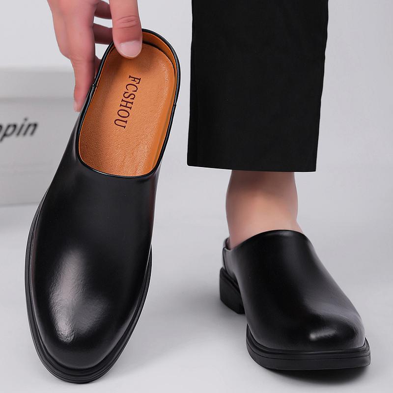 Sommer Herren Halbschuhe Luxus Rindsleder Herren Fahrerschuhe Outdoor Sandalen Mules Mokassins Atmungsaktive Penny Loafer