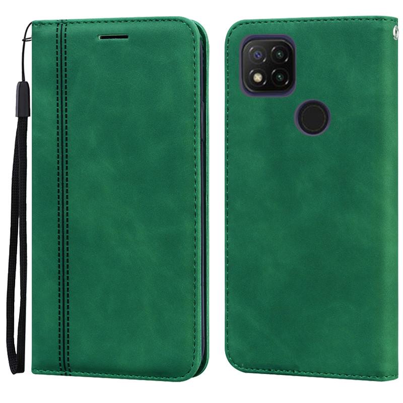 

Luxury Wallet Case For Xiaomi Redmi 9C NFC Case Leather Flip Case For Redmi 9C Case Fundas Coque Redmi9C Nfc Cover Phone Bags For Redmi 9C NFC зелений