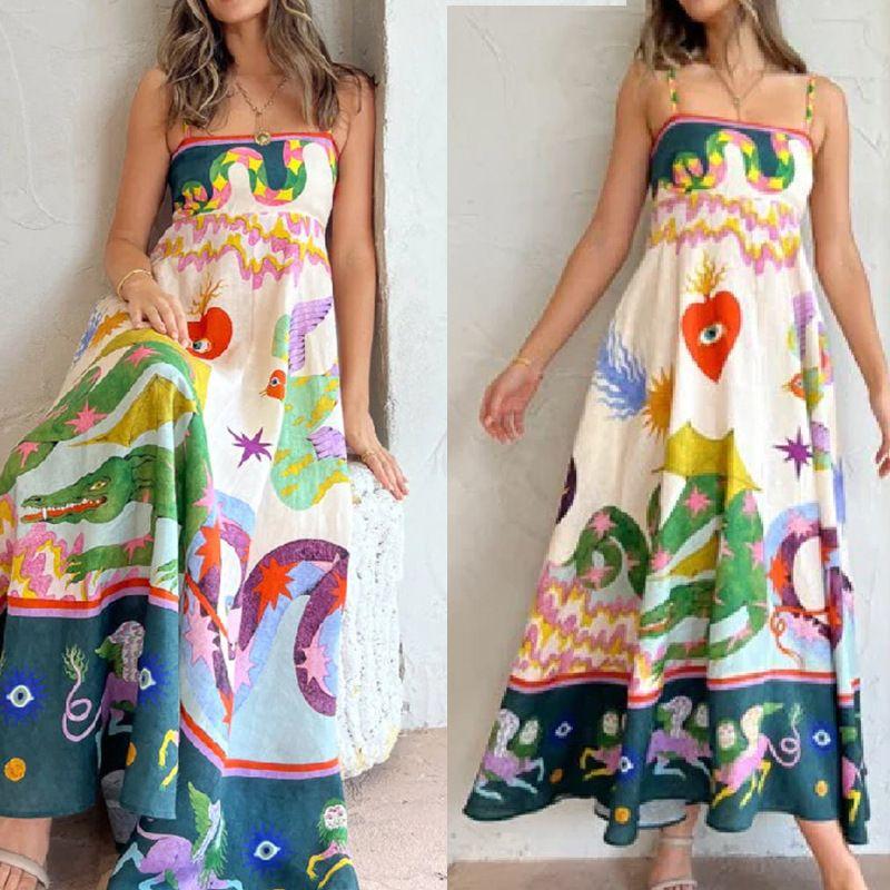 

2023 Elegant High Waist Casual Fashion Dress Dress White Print M